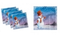 Ambesonne Snowman Set of 4 Napkins, 18" x 18"